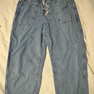 Casual Blue Denim Jogger Pants